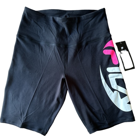 NWT Fila Flow Women’s Bikers Shorts Black M - Picture 1 of 3
